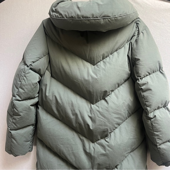 Aritzia Wilfred The Duvet Puffer Long Goose Down Coat Olive Green Size S - Picture 3 of 14